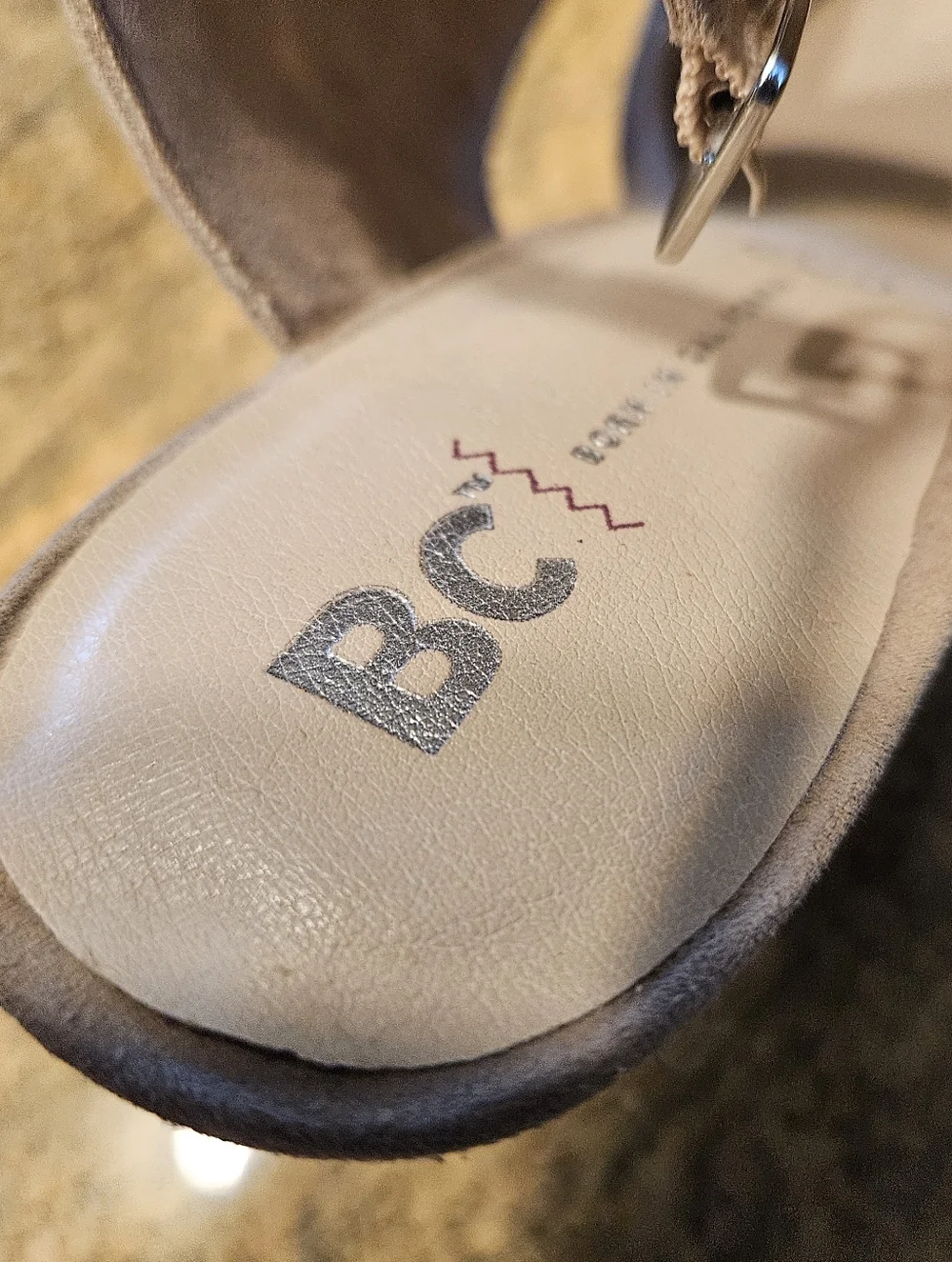 Brand New BC Pointed Ankle-Strap Suede Heels in Taupe 8.5 - Picture 2 of 11